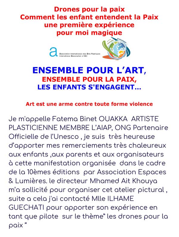 Fatema Binet, ensemble pour la paix les enfants s'engagent